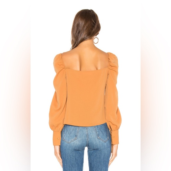 REVOLVE Line & Dot Thea Square Neck Blouse in Caramel - Picture 4 of 8